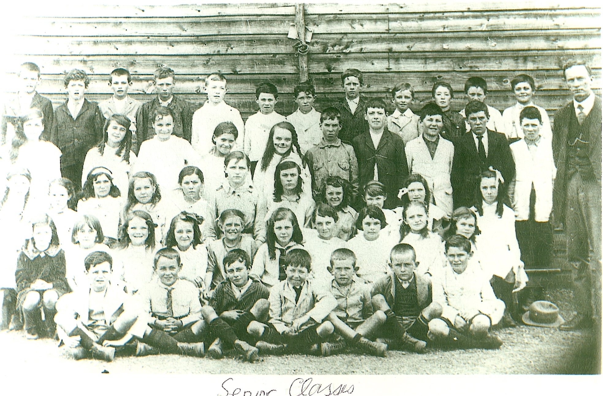 Mr Bailes and students in 1916